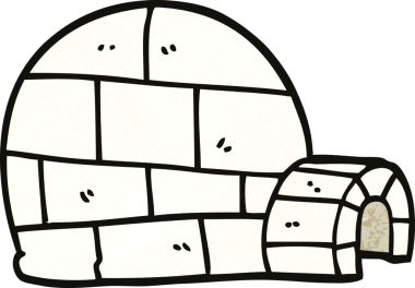 Bir insan tarafından çizilmiş karalama kış eskimosu.