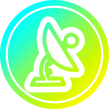 Uydu çanağı dairesel simgesi ve bir insan tarafından çizilen gradyan bitiş şekli