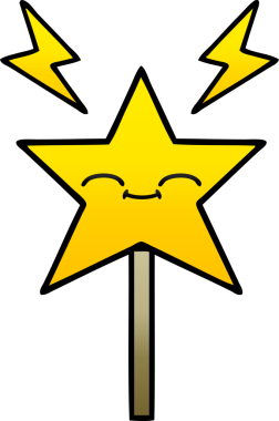 Bir insan tarafından çizilmiş sihirli değneğin gölgeli çizgi filmi.