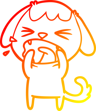 Bir insan tarafından çizilmiş şirin bir köpeğin sıcak çizgi çizimi.