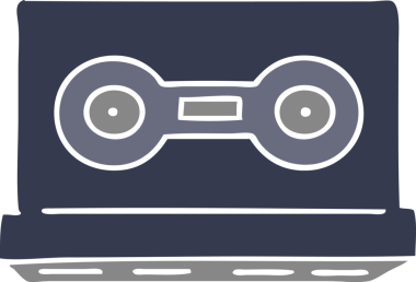 Bir insan tarafından çizilmiş eski bir kaset karalaması.