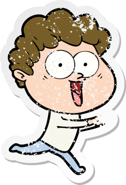 Bir insan tarafından çizilmiş heyecanlı bir adamın sıkıntılı çıkartması.