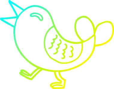 Bir insan tarafından çizilen kırmızı kuşun soğuk gradyan çizgisi