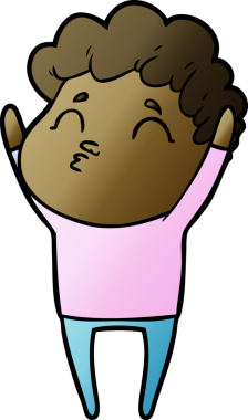 Çizgi film adamı somurtuyor Bir insan tarafından çizilmiş