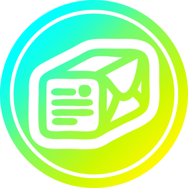 bir insan tarafından çizilen serin gradyan bitiş ile paketlenmiş dairesel simge