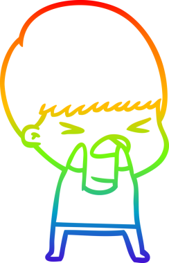 gökkuşağı gradyan çizgi çizimi bir insan tarafından çizilmiş stresli bir adam