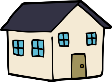 Bir insan tarafından çizilmiş karalama evi.