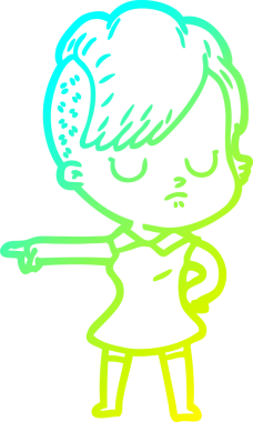 Bir insan tarafından çizilmiş bir karikatür kadın çizimi.