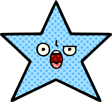 Bir insan tarafından çizilmiş yıldız balığı çizgi filmi.