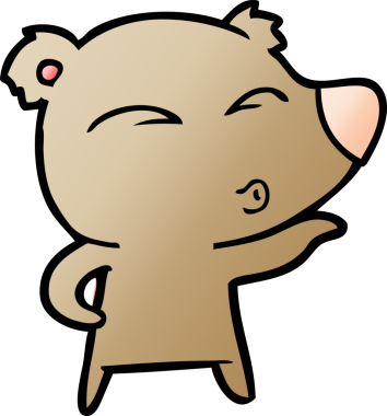 bir insan tarafından çizilmiş bir karikatür ıslık ayısı