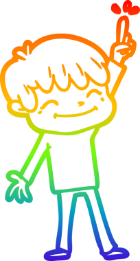 gökkuşağı gradyan çizgi çizimi bir insan tarafından çizilmiş mutlu bir çocuk