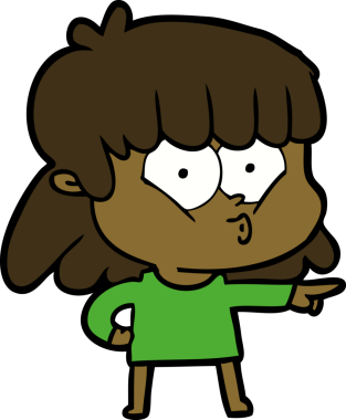 Bir insan tarafından çizilmiş ıslık çalan kız.