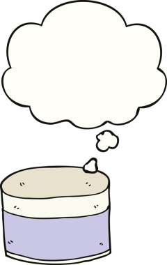 Bir insan tarafından çizilmiş düşünce baloncuklu çizgi film tenceresi