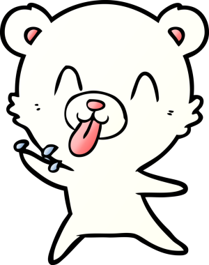 Bir insan tarafından çizilmiş kutup ayısı karikatürü