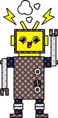 bir insan tarafından çizilmiş bir robotun çizgi roman tarzı