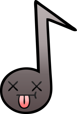 Bir insan tarafından çizilmiş bir notanın gölgelenmiş karikatürü