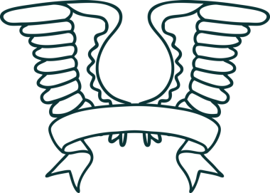 Bir insan tarafından çizilmiş geleneksel bir kanat dövmesi.