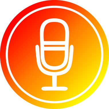 Bir insan tarafından çizilen sıcak gradyan bitiş çizelgesine sahip dairesel bir simge kaydediyor