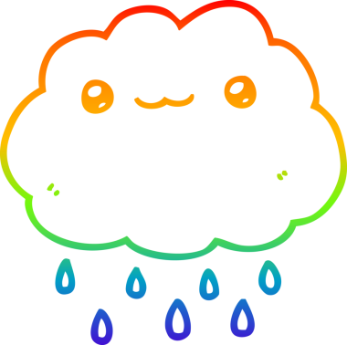 gökkuşağı gradyanı bir insan tarafından çizilmiş bir karikatür bulutunun çizimi