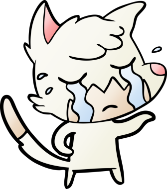 Bir insan tarafından çizilmiş ağlayan tilki çizgi filmi.