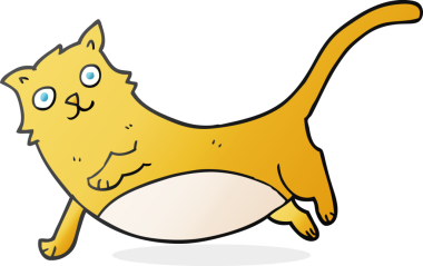 Bir insan tarafından çizilmiş serbest çizim çizgi film kedisi.