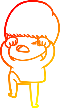 İnsan tarafından çizilmiş bir çizgi filmin sıcak gradyan çizimi.