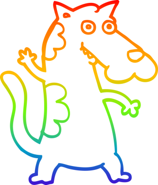 gökkuşağı gradyan çizimi bir insan tarafından çizilen çizgi köpek çizimi