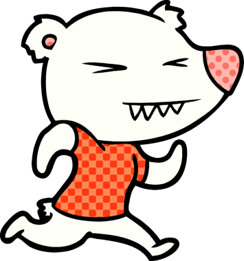 Bir insan tarafından çizilmiş kızgın kutup ayısı çizgi filmi.