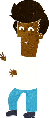 Bir insan tarafından çılgınca çizilmiş bir çizgi film karakteri.