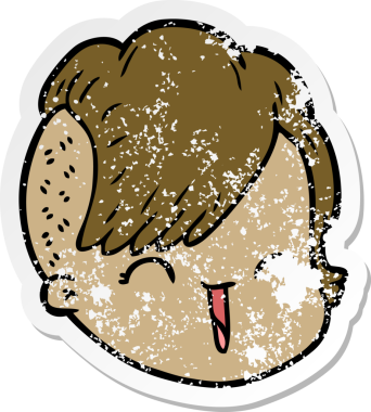 Bir insan tarafından çizilmiş karikatür kadın yüzü.