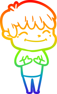 gökkuşağı gradyan çizgi çizimi bir insan tarafından çizilmiş mutlu bir çocuk