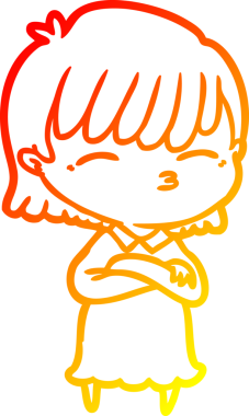 Bir insan tarafından çizilmiş bir karikatür kadın çizimi