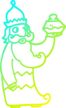 Bir insan tarafından çizilen üç bilge adamdan birinin soğuk eğim çizgisi.