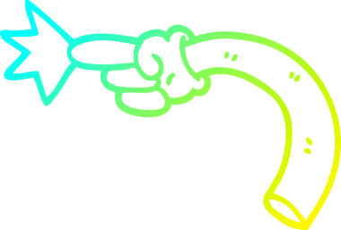 Bir insan tarafından çizilmiş bir çizgi filmin soğuk gradyan çizimi