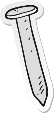 Bir insan tarafından çizilmiş karikatür çivisi.