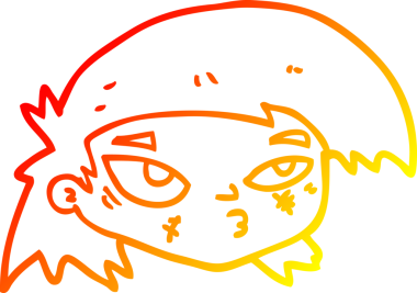 Bir insan tarafından çizilmiş bir karikatürün sıcak gradyan çizimi