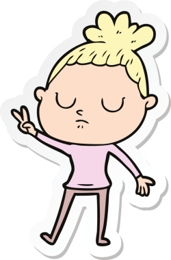 Bir insan tarafından çizilmiş bir karikatür çıkartması.