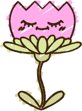 Bir insan tarafından çizilen çiçek tebeşiri