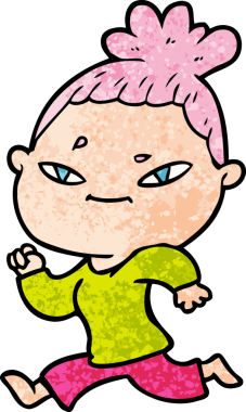 Bir insan tarafından çizilmiş karikatür kadın.