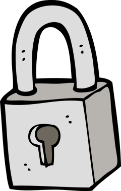 Bir insan tarafından çizilmiş asma kilit.