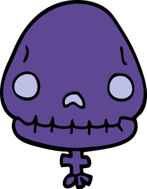 Bir insan tarafından çizilmiş cadılar bayramı kafatası karalaması.