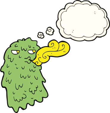 Düşünce baloncuğu bir insan tarafından çizilmiş iğrenç bir hayalet.