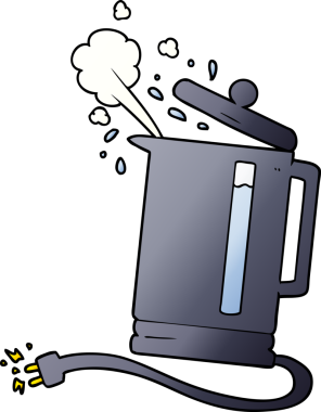 Bir insan tarafından çizilmiş elektrikli su ısıtıcısı.