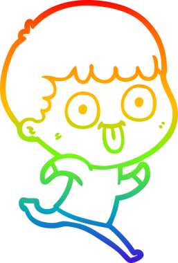 Gökkuşağı gradyan çizgi çizimi bir insan tarafından çizilmiş bir karikatür adam