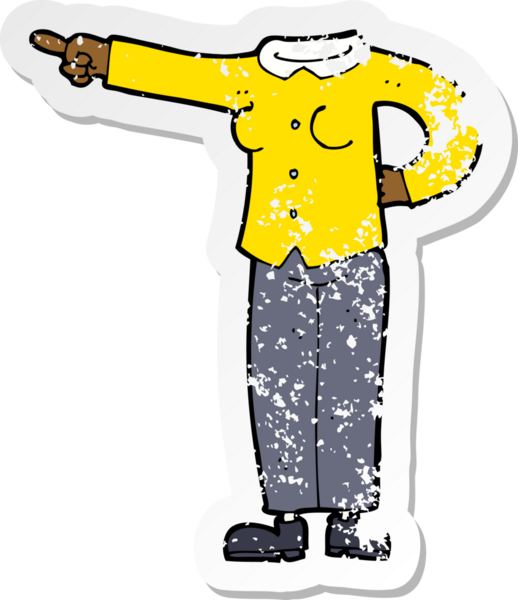 Bir insan tarafından çizilmiş bir karikatürün gerilimli çıkartması.