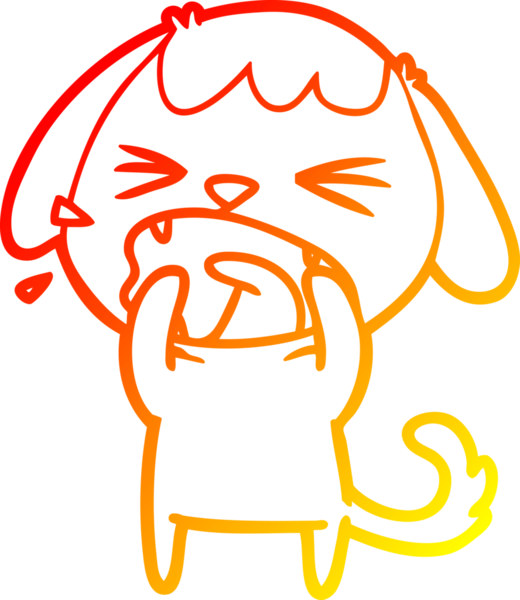 Bir insan tarafından çizilmiş şirin bir köpeğin sıcak çizgi çizimi.