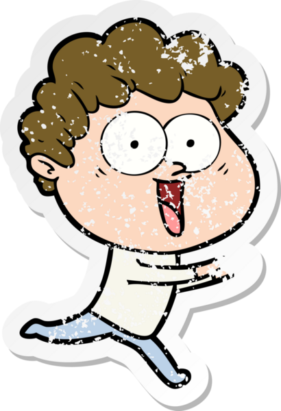 Bir insan tarafından çizilmiş heyecanlı bir adamın sıkıntılı çıkartması.