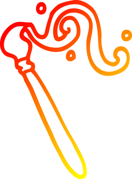 Bir insan tarafından çizilmiş karikatür fırçasının sıcak gradyan çizimi