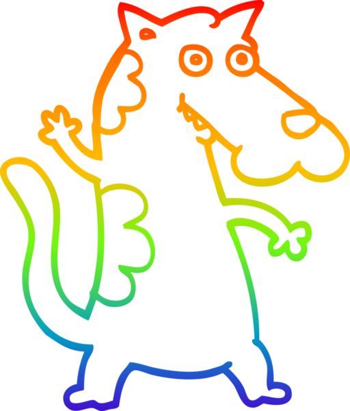 gökkuşağı gradyan çizimi bir insan tarafından çizilen çizgi köpek çizimi