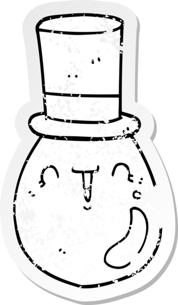 Bir insan tarafından çizilmiş havalı bir karikatür çıkartması.